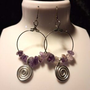 Luna Cult �reringe - Spiral m. Ametyst