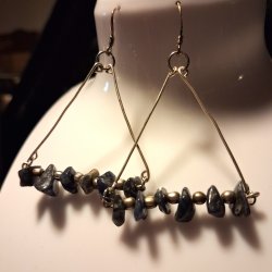 Luna Cult �reringe - Trekant m. Lapis Lazuli
