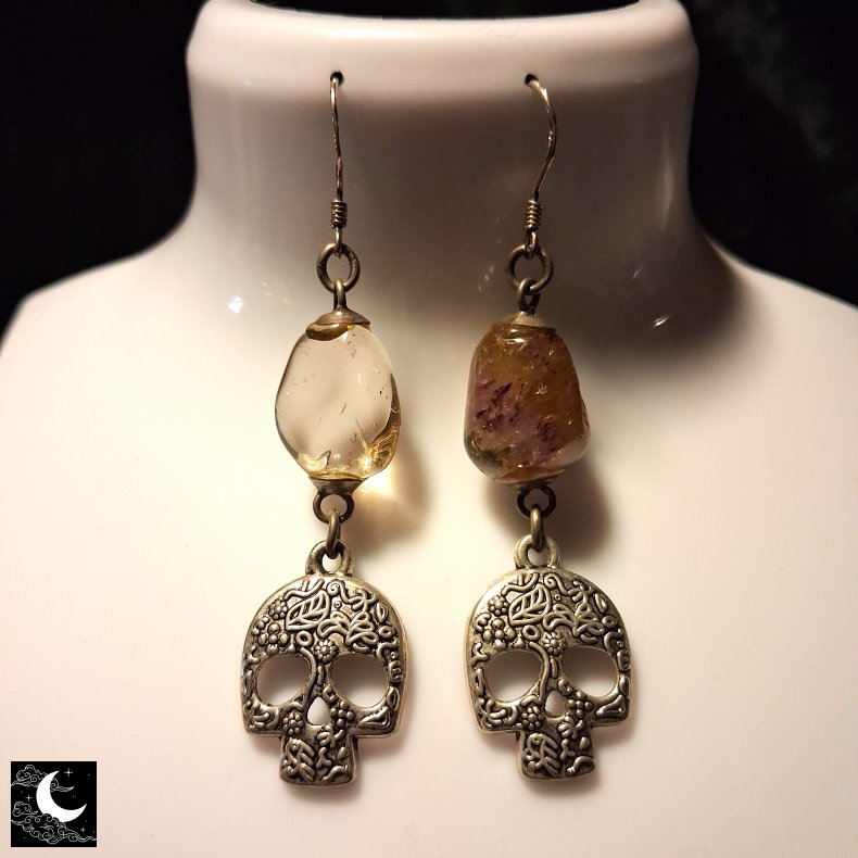 Luna Cult �reringe - Kranie m. Kvarts