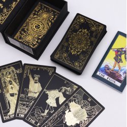 Gold Foil Tarotkort S�t m. Guidebog