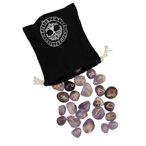 Ametyst Runesten S�t 25 stk
