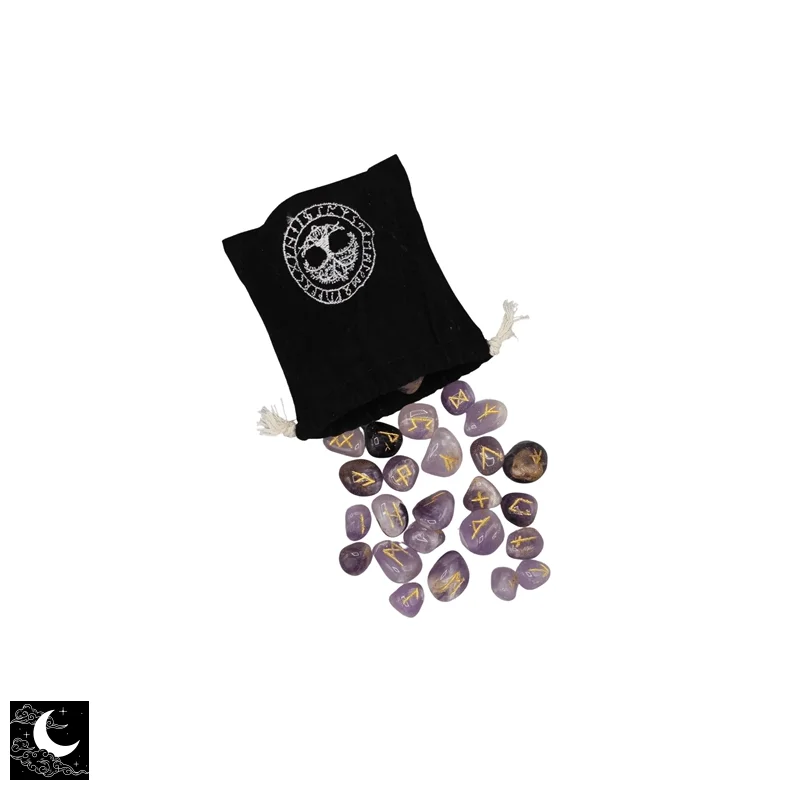 Ametyst Runesten S�t 25 stk