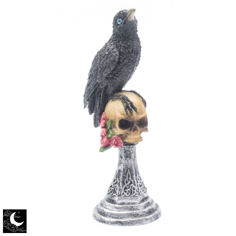 Ravn p� Kranie Resin Figur