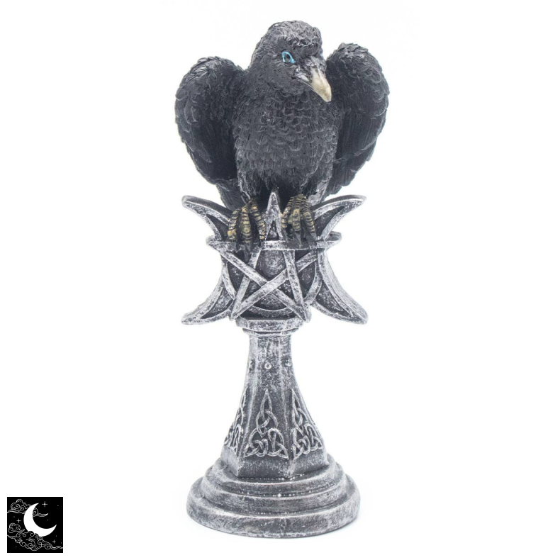 Ravn p� Pentagram Resin Figur