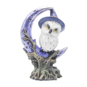 Ugle p� M�ne Resin Figur (Lilla)