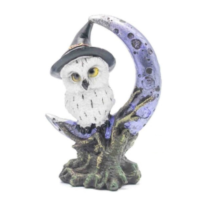Ugle p� M�ne Resin Figur (Sort)