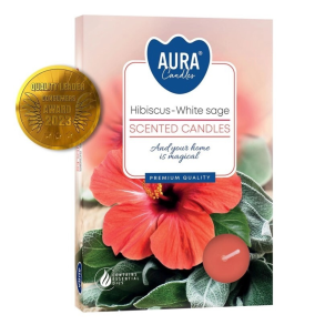 Fyrfadslys med Duft - Hibiscus & White Sage