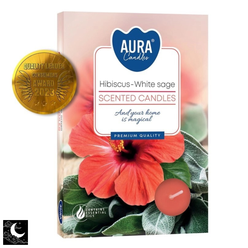 Fyrfadslys med Duft - Hibiscus &amp; White Sage