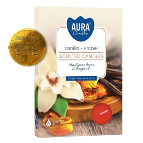 Fyrfadslys med Duft - Vanilla & Amber