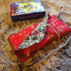 Luna Cult Tarotkort Pung - R�d m. Stjerner/blomster