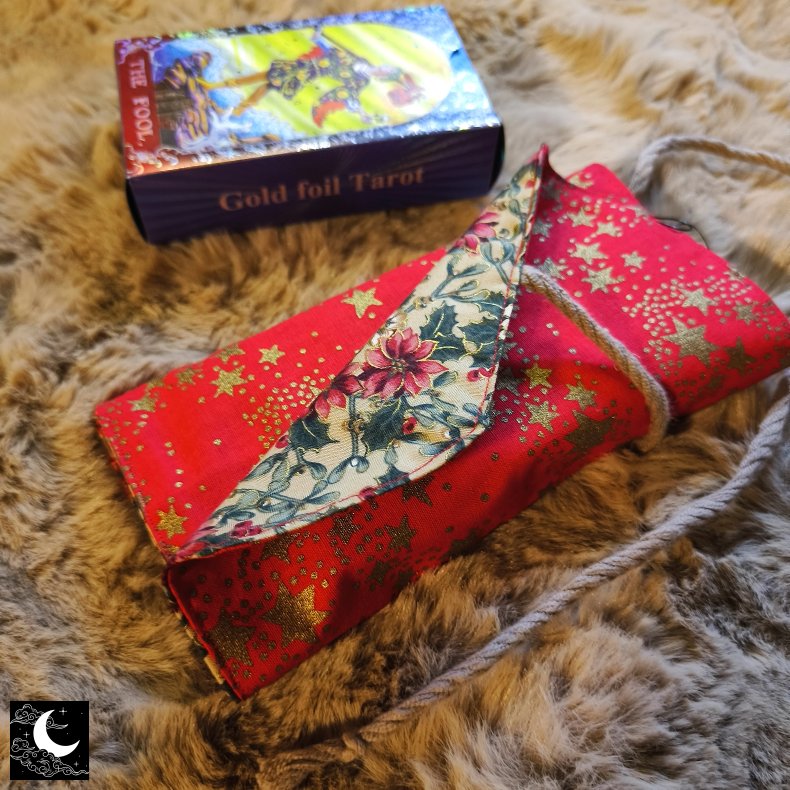 Luna Cult Tarotkort Pung - R�d m. Stjerner/blomster