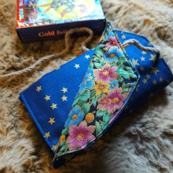 Luna Cult Tarotkort Pung - Bl� m. Stjerner/blomster