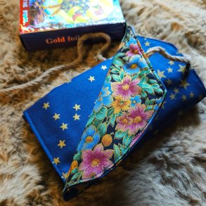 Luna Cult Tarotkort Pung - Bl� m. Stjerner/blomster