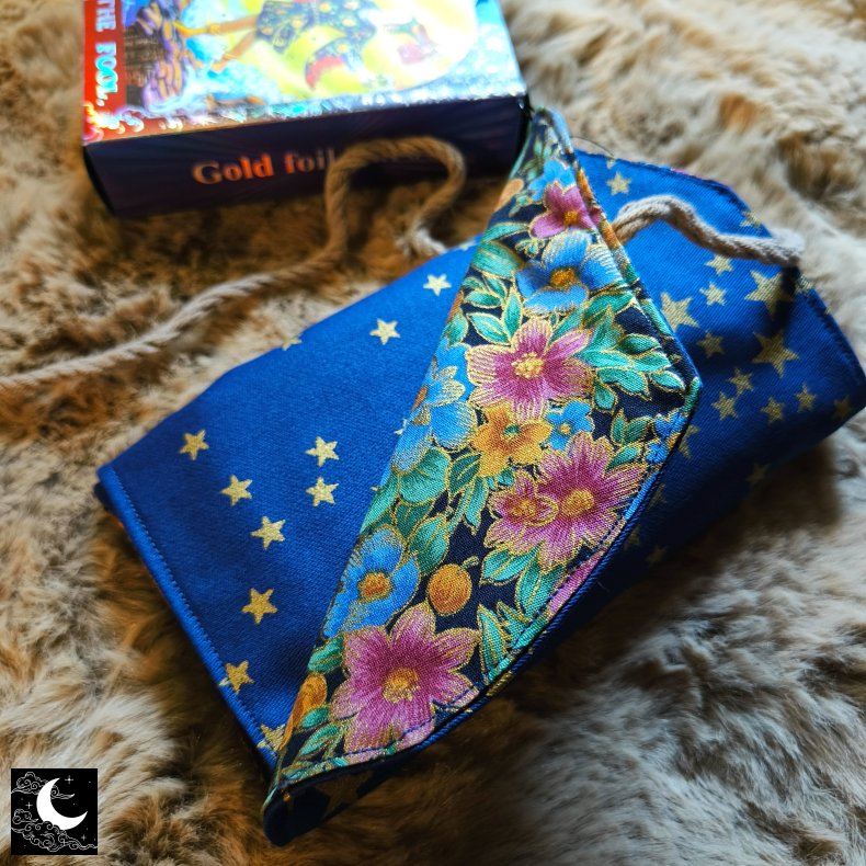 Luna Cult Tarotkort Pung - Bl� m. Stjerner/blomster
