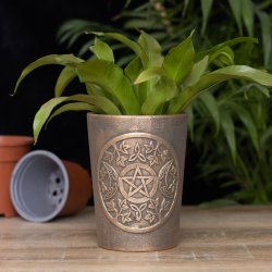 "Triple Moon" Terrakotta Plantepotte af Lisa Parker