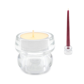 Dobbelt Lysestage i Glas