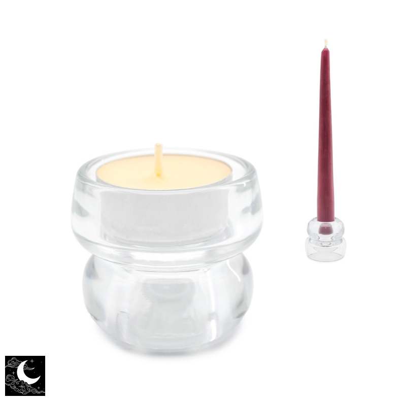 Dobbelt Lysestage i Glas