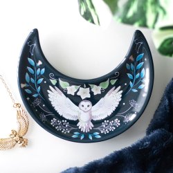 "Cresent Moon Owl" Trinket Dish