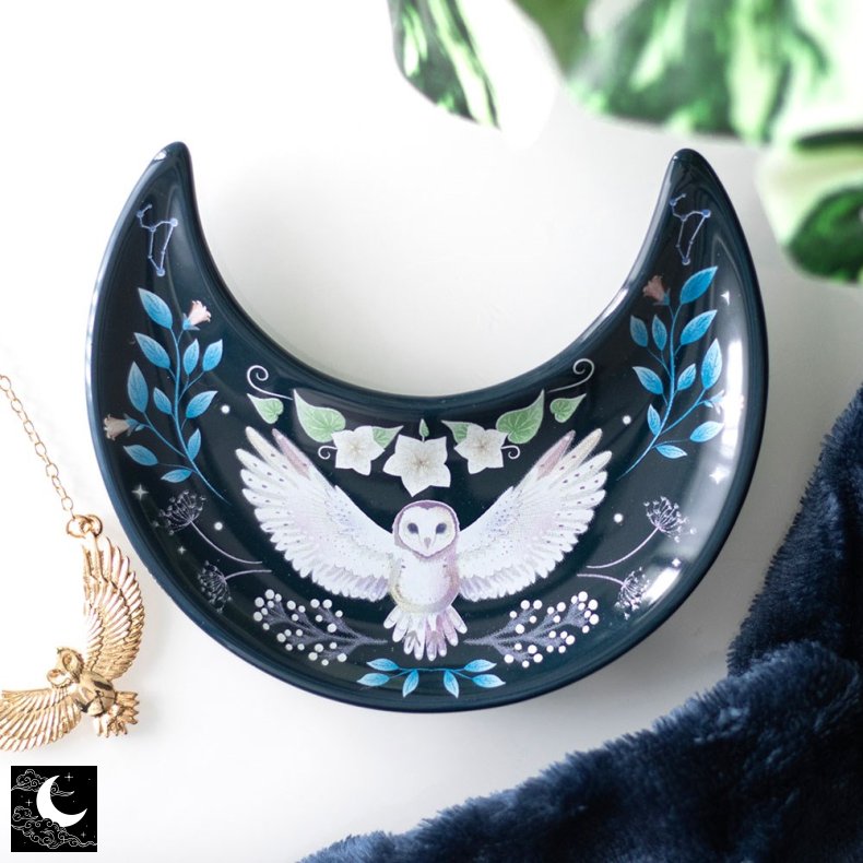 "Cresent Moon Owl" Trinket Dish