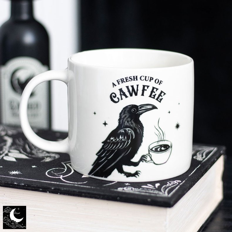 "Fresh Cup Of Cawfee" Stort Krus m. Ravn