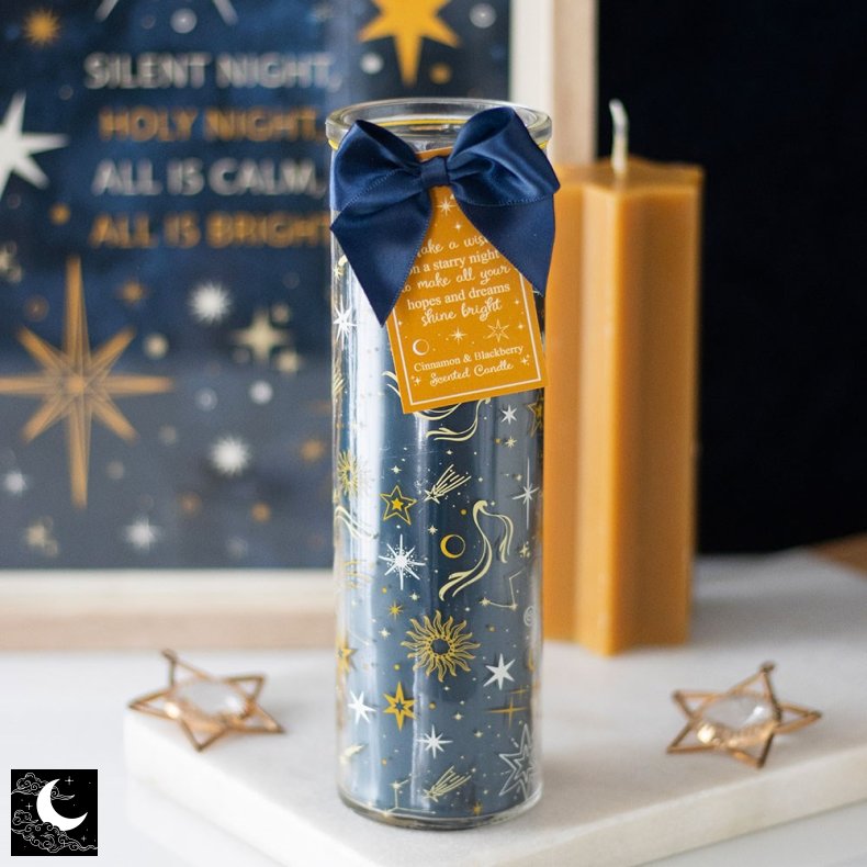 "Starry Night" Cinnamon Blackberry Duftlys i Glas