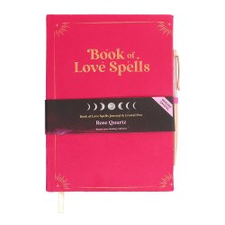 "Book of Love Spells" Notesbog med Rosa Kvarts Kuglepen