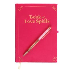 "Book of Love Spells" Notesbog med Rosa Kvarts Kuglepen